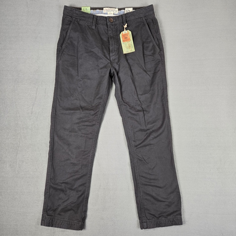 FatFace Pants Mens 32x28 32S Modern Coastal Cotton Chinos Dark‎ Gray Twill NWT